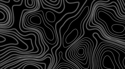 Abstract Wave line topography map background. topographic map of the terrain as contour. Seamless pattern. Background for geographical map. Vector illustration.