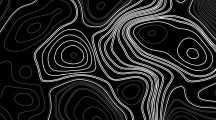 Abstract Wave line topography map background. topographic map of the terrain as contour. Seamless pattern. Background for geographical map. Vector illustration.