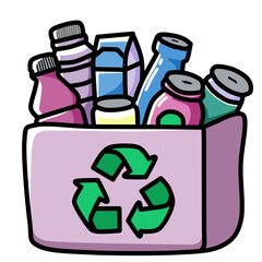 recycling symbol with bottle