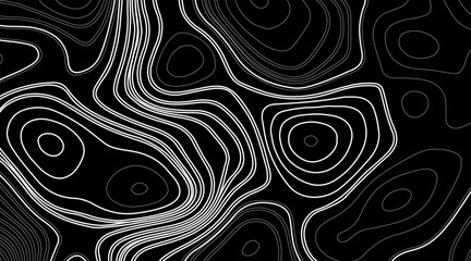 Obraz premium Abstract Wave line topography map background. topographic map of the terrain as contour. Seamless pattern. Background for geographical map. Vector illustration.