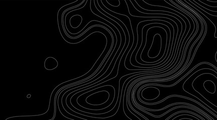 Abstract Wave line topography map background. topographic map of the terrain as contour. Seamless pattern. Background for geographical map. Vector illustration.