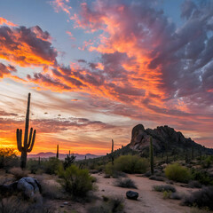 stunning romantic desert sunset in scottsdale ar