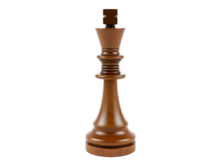 Realistic Wooden Chess Piece Isolated on Transparent Background