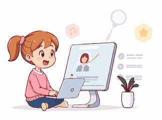 Vector Graphic of Online Course Interface