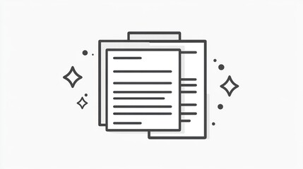 Stack of documents, simple illustration, abstract office concept, possible use for online article, blog, or education