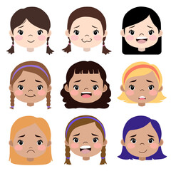 emotional faces of young girls cute