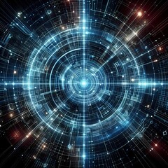 Fototapeta premium Abstract digital sci-fi neon background