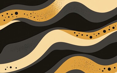 Obraz premium Black and gold background with a simple wavy shape vector presentation template design