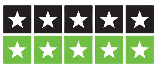 Green product review stars business element icons, eps file