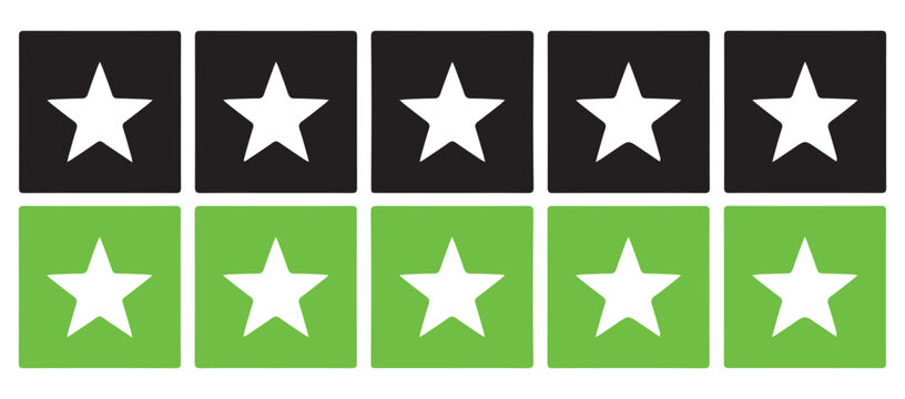 Green product review stars business element icons, eps file