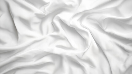 Fototapeta premium Soft white fabric with gentle folds and creases, creating smooth and elegant texture on clean background