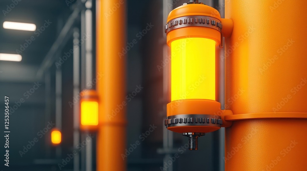 Aufkleber net zero offsets technology. 3d render of a carbon capture plant with glowing net zero offsets and a