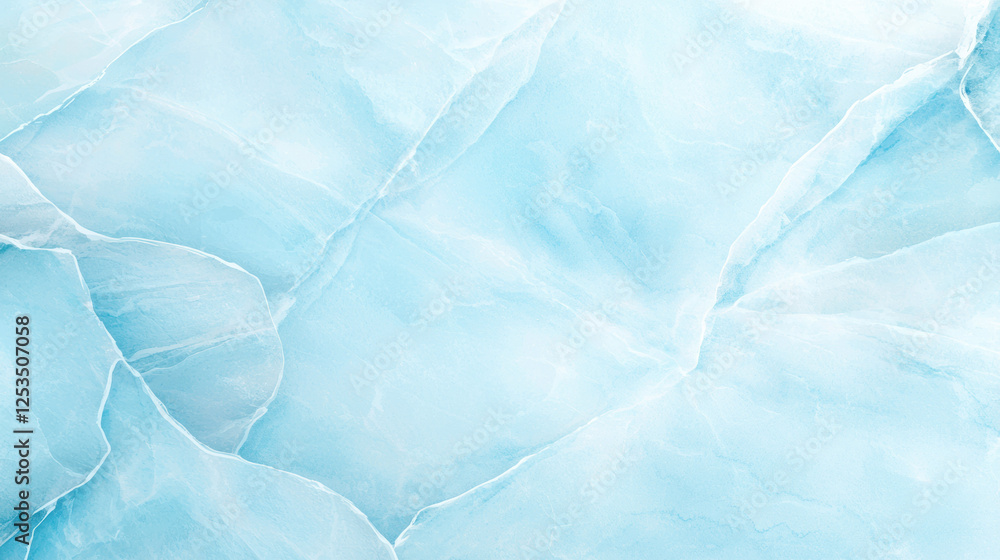 Poster light blue watercolor texture with soft, flowing patterns resembling ice or marble, creating serene 