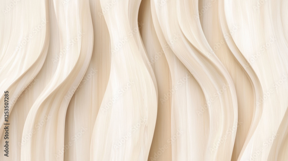 Aufkleber light brown wood texture with smooth, flowing wave patterns creating warm and inviting aesthetic, id
