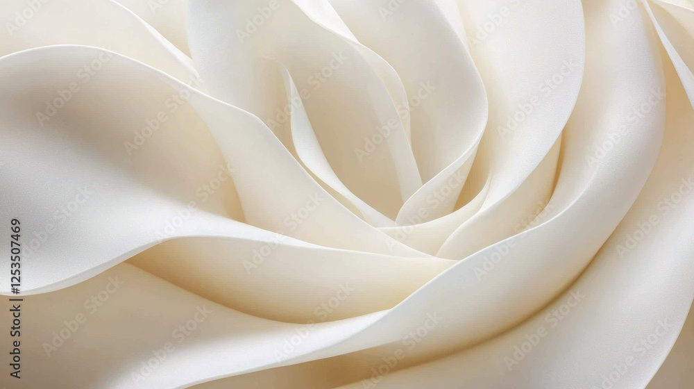 Aufkleber Soft cream colored fabric folds create elegant and flowing abstract pattern, evoking sense of luxury and sophistication. smooth texture and gentle curves add serene and artistic touch