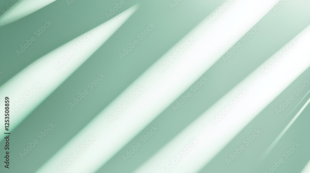 Aufkleber Soft mint green background with diagonal light streaks creating refreshing and minimalistic aesthetic, perfect for modern designs or calming visuals