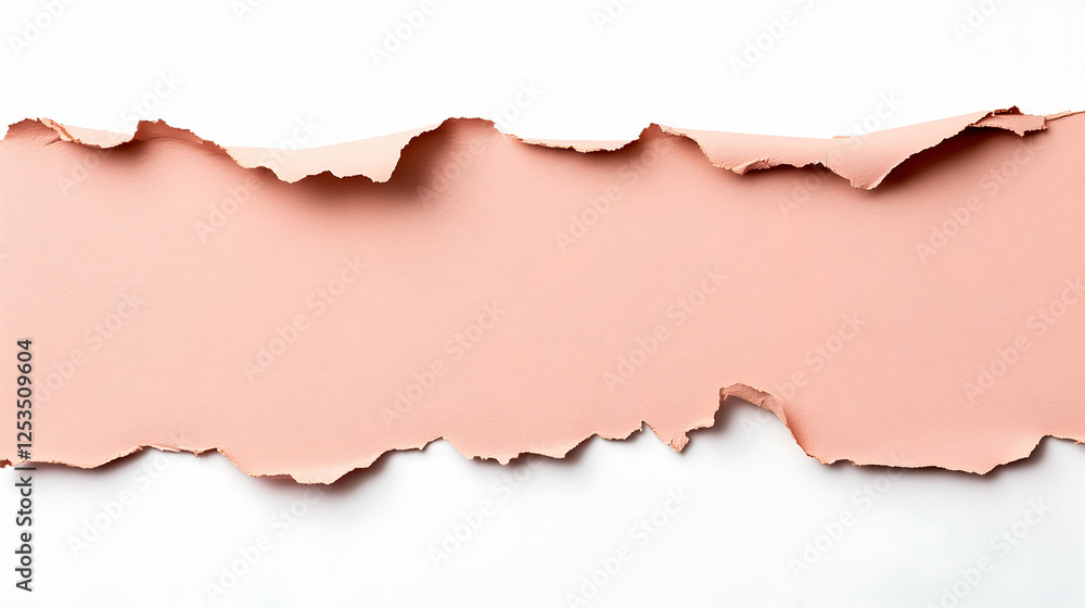 Poster torn paper background with a peach color visible through the rip, ideal for banners, brochures, or w