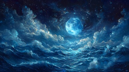 Artemis depicted in Fantasy illustration set in Deep ocean evoking a Regal mood illuminated by Moonlit with a Action shot hyper-detailed vibrant colors intricate details
