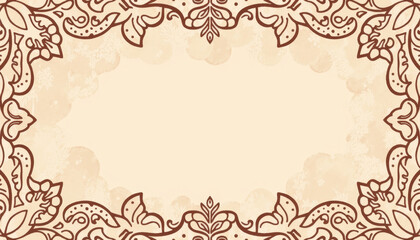 Intricate floral design enhancing a soft beige background creates an inviting atmosphere for artistic expression