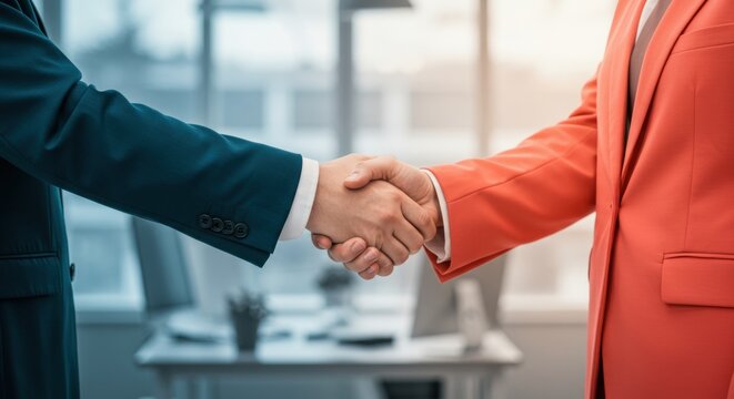 Business People Handshake Deal Agreement Office