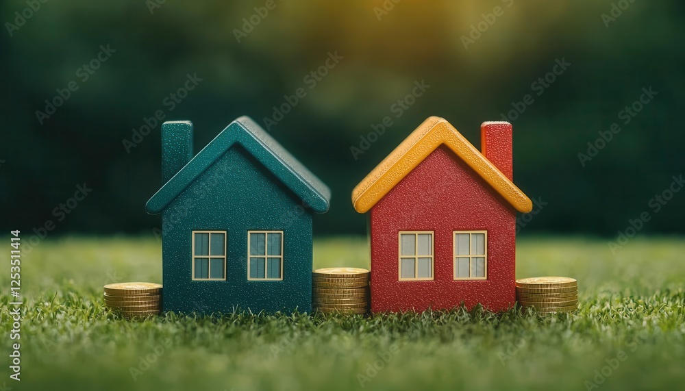 Poster property loan investment collateral. dynamic split-screen image one side showing collateral submissi