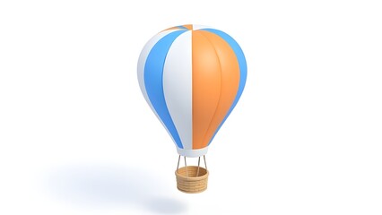 Fototapeta premium Cartoon hot air balloon dream trip