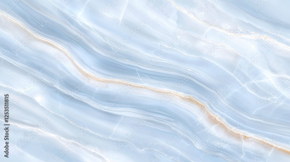 Leinwandbilder Soft gray blue marble texture with smooth flowing patterns and subtle beige veins, creating serene and elegant design for backgrounds or interior decor