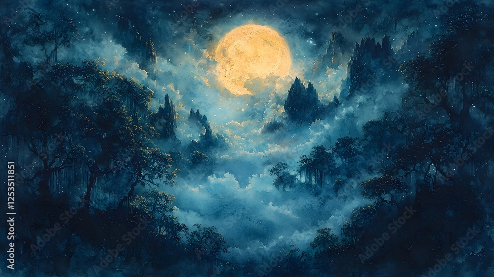 Aufkleber pandora depicted in watercolor painting set in mystical forest evoking a heroic mood illuminated by 