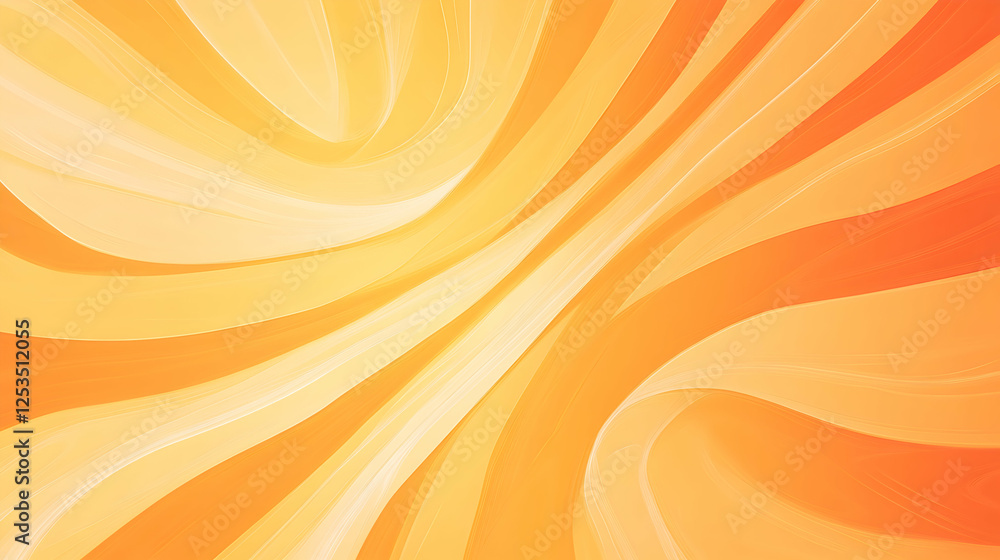 Poster abstract fluid motion background with flowing curved lines and blending shades of orange. possible u