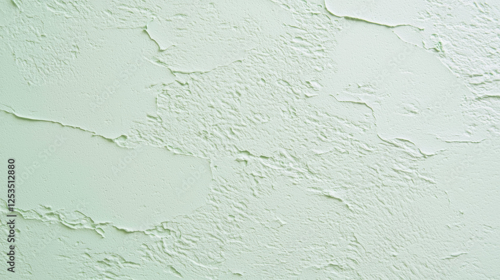 Poster soft mint green textured wall with smooth and rough finish, creating calming and natural aesthetic