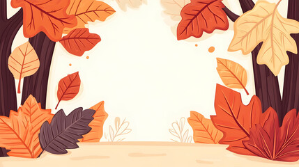 Obraz premium Autumn leaves in the forest Perfect for seasonal greeting cards or decorative backgrounds with a neutral space for s or text