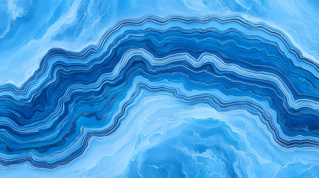 Azure layers form curving waves in a mineralized river effect. Use as a serene backdrop or for art and abstract presentation materials