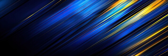 Blue and gold vector background with diagonal lines, corporate presentation banner design