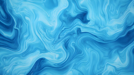 Blue fluid art background for posters, banners. Abstract swirls of white and different blues blend together like water or marble texture