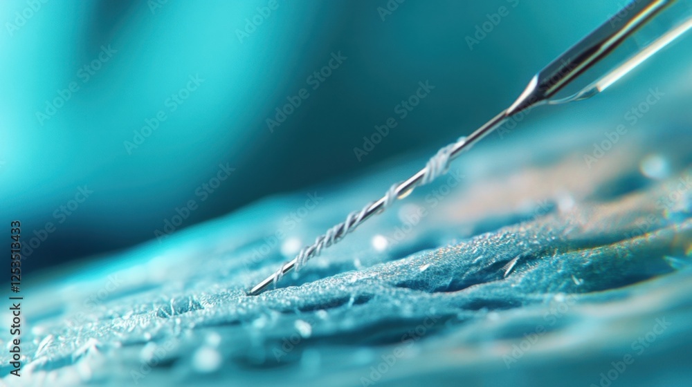 Poster close up of a precision tool interacting with a surface, highlighting intricate details and textures
