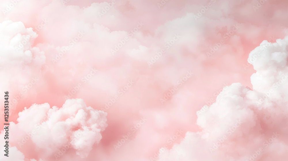 Aufkleber soft pink clouds create dreamy and serene background, perfect for creative designs or calming visual