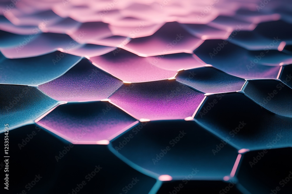 Aufkleber abstract hexagonal patterns with soft lighting and color gradients