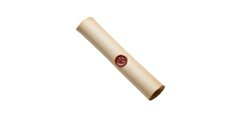 Blank paper scroll with wax seal stamp