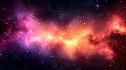 Colorful galaxy background, space scene with red and purple nebulae, used for space exploration, science, or a visual design element