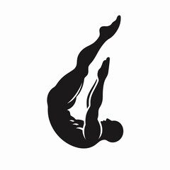 Fototapeta premium Diving Champion Silhouettes in black on a white background 