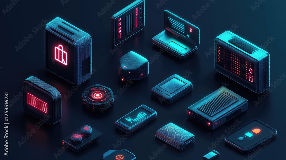 Poster a glowing digital padlock in a dark environment symbolizes cybersecurity and data protection ideal f