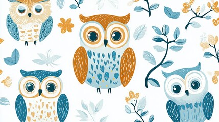 Obraz premium Cute owl painted with watercolors
