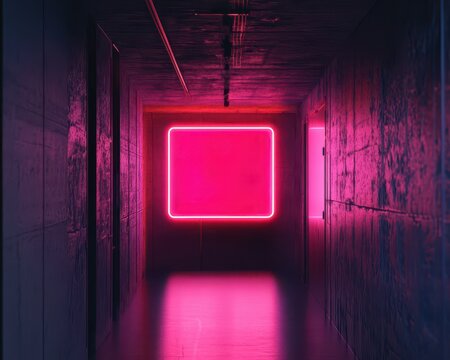 A neon  Plan B  sign glowing in a dark corporate environment, strategic adaptability