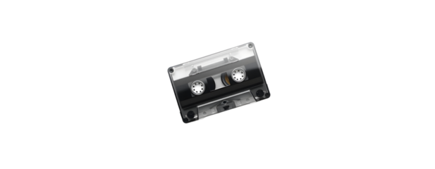 Audio cassette tape isolated on transparent background