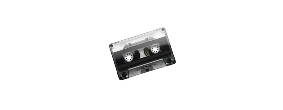 Audio cassette tape isolated on transparent background