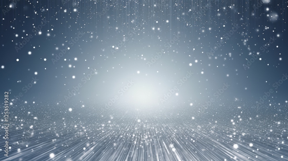 Poster abstract snowfall particles background with soft white light and gentle movement in blue gradient sc
