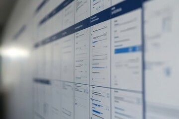 Detailed User Interface Mockup Presentation on a Wall Panel