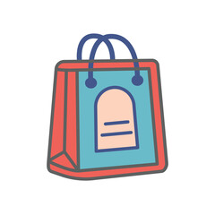 Obraz premium shopping bag, icon, flat, sticker label minimalist design for digital and print projects Graphic Design Icons Making a Huge Impact on Visual Aesthetics 