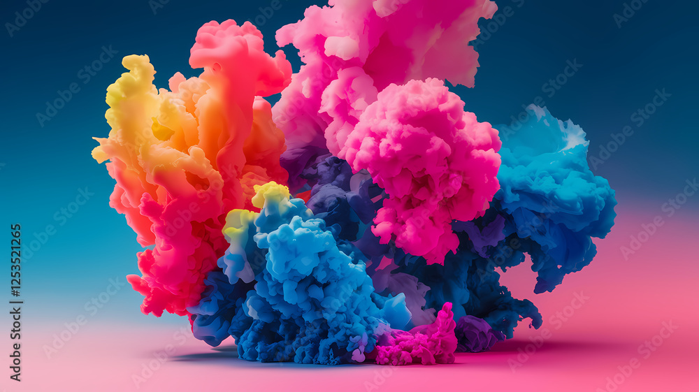 Aufkleber swirls of vibrant color dance against a gradient backdrop, creating an explosion of artistic energy 