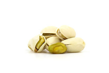 pistachio nuts isolated on white background